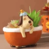 Cute Pup In Bathtub Resin Succulent Pot 5 Cute Pup In Bathtub Resin Succulent Pot -Cute Farms Shop 13
