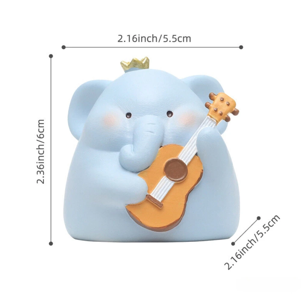 Miniature Elephant Playing Guitar – Cute Resin Decor For Gifts & Gardens 5 Miniature Elephant Playing Guitar – Cute Resin Decor For Gifts & Gardens - Image 5