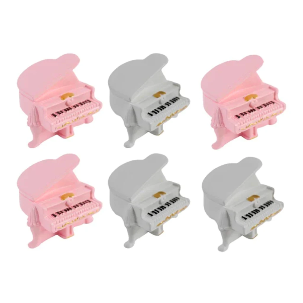 Miniature Pink & White Piano (Set Of 6) Decor 2 Miniature Pink & White Piano (Set Of 6) Decor - Image 2