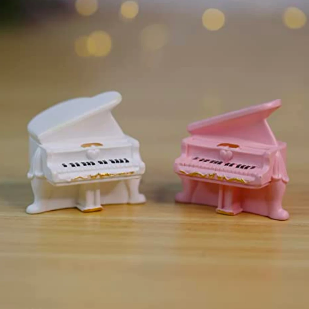 Miniature Pink & White Piano (Set Of 6) Decor 1 Miniature Pink & White Piano (Set Of 6) Decor