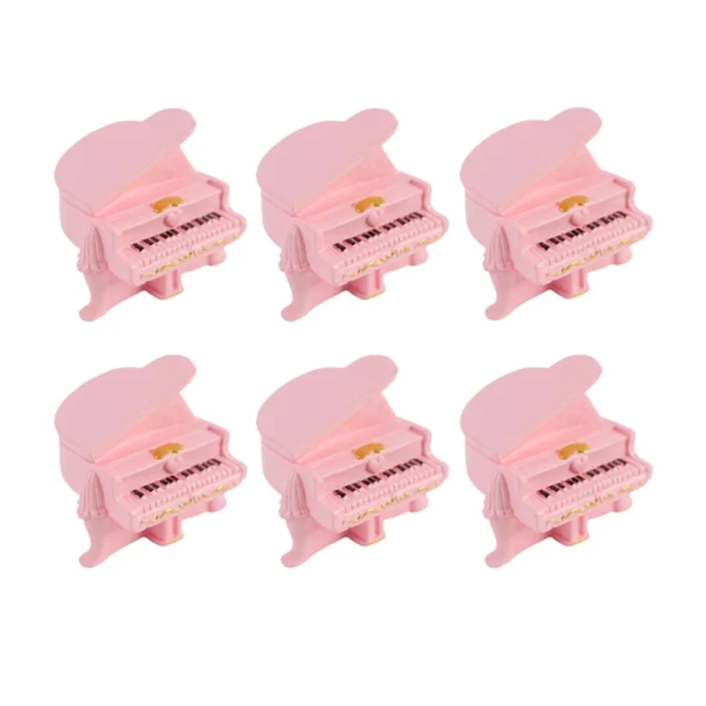 Miniature Pink Piano ( Set Of 6) Decor 2 Miniature Pink Piano ( Set Of 6) Decor - Image 2