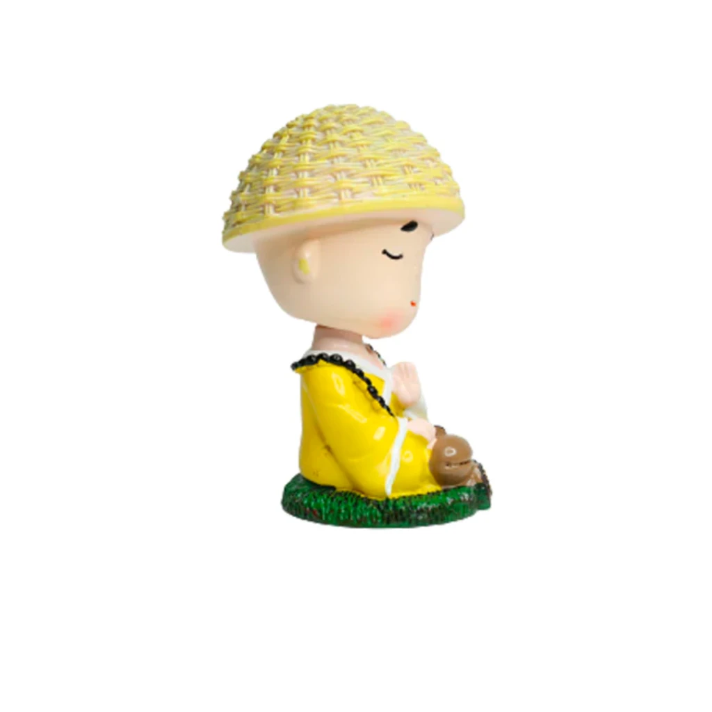 Miniature Meditating Monk With Tabla Shaking Decor 5 Miniature Meditating Monk With Tabla Shaking Decor - Image 5