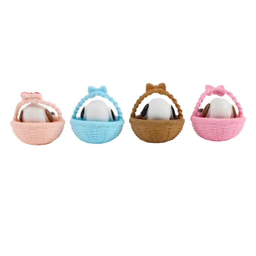 Miniature Pup In Basket (set Of 4) Decor 4 Miniature Pup In Basket (set Of 4) Decor - Image 4