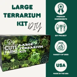 Large Terrarium Starter Kit - Crystal Edition 15 Large Terrarium Starter Kit - Crystal Edition -Cute Farms Shop CuteFarmsDIYSucculentsTerrariumKit