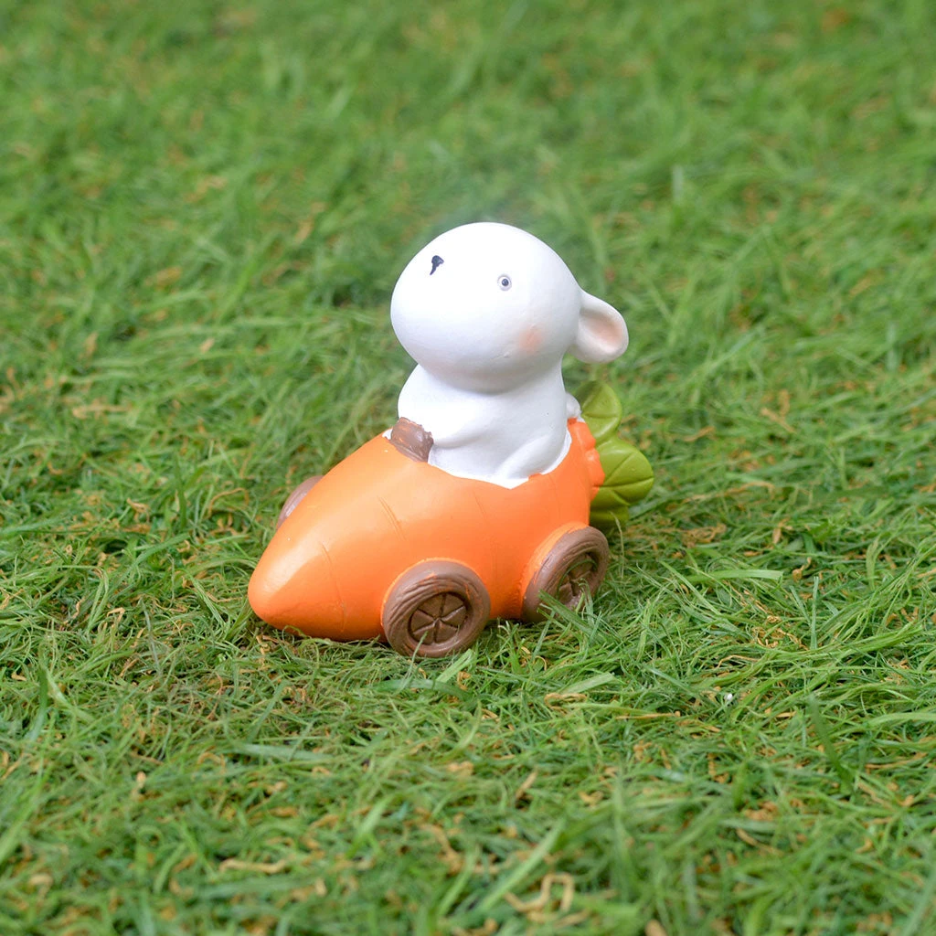Miniature Rabbit In Carrot Car – Fun Resin Decor For Gardens & Gifts 4 Miniature Rabbit In Carrot Car – Fun Resin Decor For Gardens & Gifts - Image 4