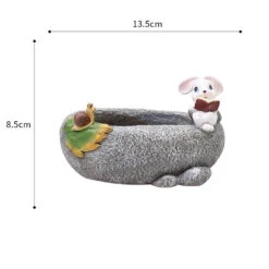 Cute Rabbit Reading Resin Succulent Pot 5 Cute Rabbit Reading Resin Succulent Pot -Cute Farms Shop Cute Rabbit Reading resinpot 2