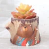 Cute Waving Bear Resin Succulent Pot -Cute Farms Shop Cute Waving bear resinpot 1
