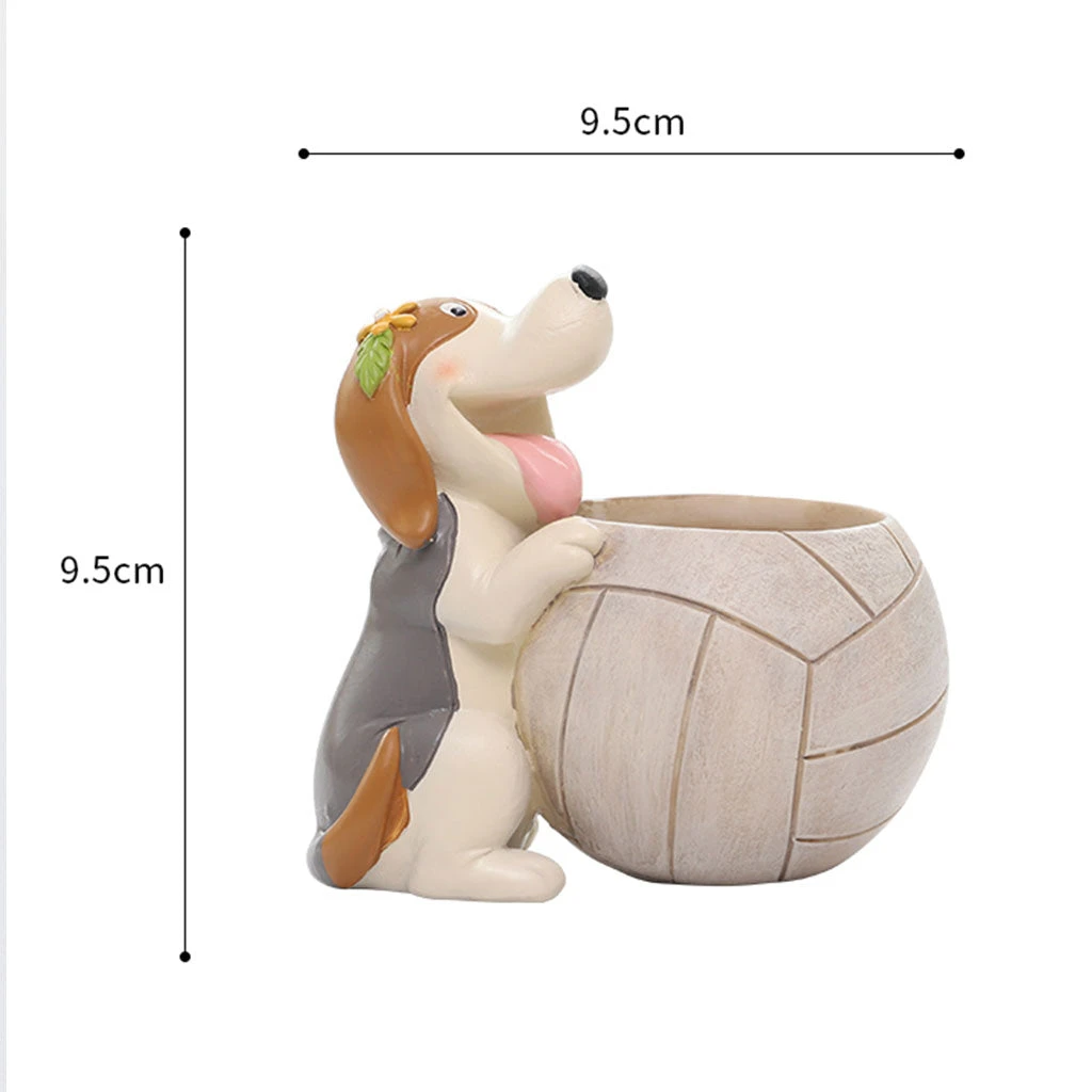 Cute Playful Dog Resin Succulent Pot 4 Cute Playful Dog Resin Succulent Pot - Image 4