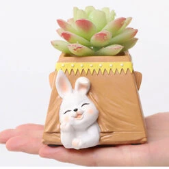 Cute Kitty In Tent Resin Succulent Pot -Cute Farms Shop Cute rabbit in tent 2