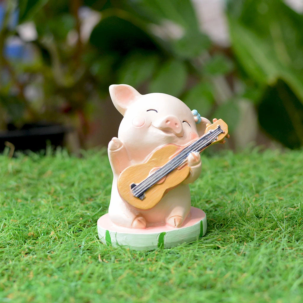 Miniature Cute Pig Playing Violin Decor 1 Miniature Cute Pig Playing Violin Decor