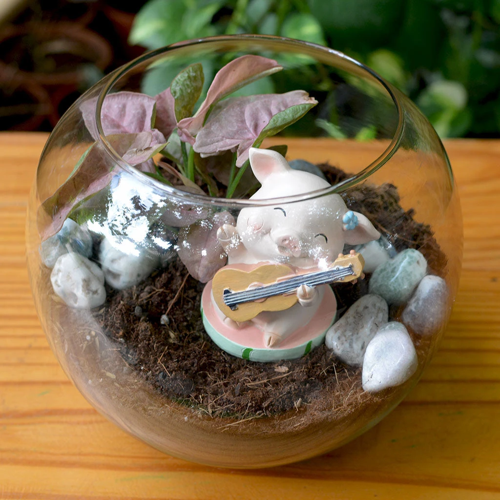 Miniature Cute Pig Playing Violin Decor 3 Miniature Cute Pig Playing Violin Decor - Image 3