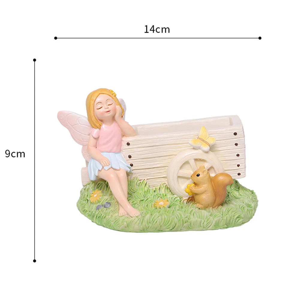 Beautiful Fairy Sitting With Cart Resin Succulent Pot 3 Beautiful Fairy Sitting With Cart Resin Succulent Pot - Image 3
