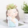 Girl With Rabbit Resin Succulent Pot -Cute Farms Shop Girl with rabbit 1