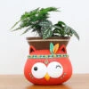 Hanging Tribal Owl Resin Succulent Pot 7 Hanging Tribal Owl Resin Succulent Pot -Cute Farms Shop Hanging owl Resin pot 1