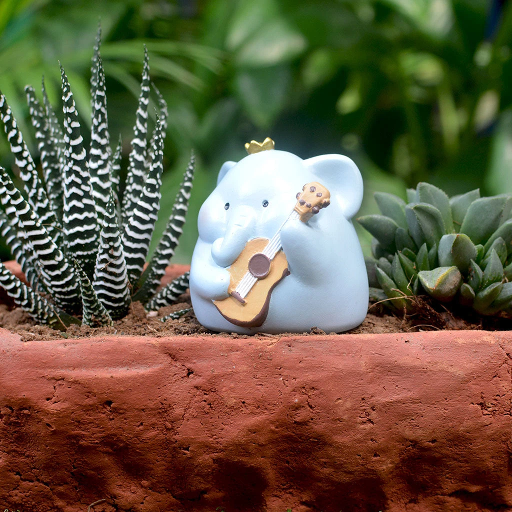 Miniature Elephant Playing Guitar – Cute Resin Decor For Gifts & Gardens 2 Miniature Elephant Playing Guitar – Cute Resin Decor For Gifts & Gardens - Image 2