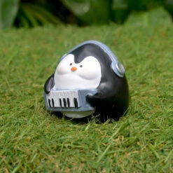 Miniature Penguin On Keyboard – Cute Resin Decor For Gifts & Gardens -Cute Farms Shop Plump Penguin Playing Keyboard 2