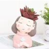 Wishful Nostalgia Girl Resin Succulent Pot -Cute Farms Shop Wishful nostalgia girl 1
