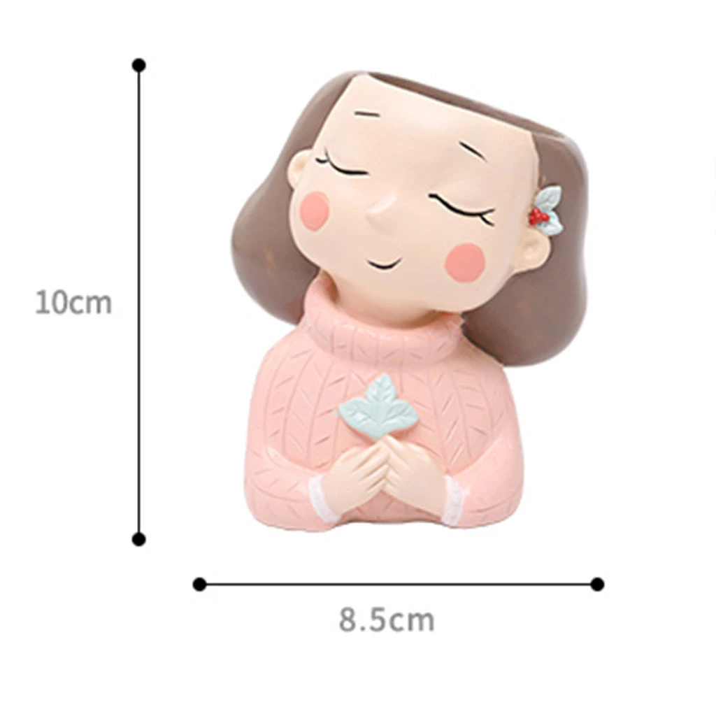 Wishful Nostalgia Girl Resin Succulent Pot 2 Wishful Nostalgia Girl Resin Succulent Pot - Image 2