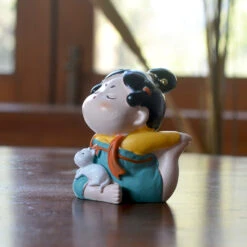 Miniature Yoga Woman With Cat – Peaceful Resin Decor For Any Space