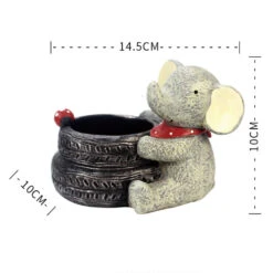 Baby Elephant Resin Succulent Pot -Cute Farms Shop baby elephant resinpot 2