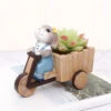 Bunny Riding Cycle Resin Succulent Pot 6 Bunny Riding Cycle Resin Succulent Pot -Cute Farms Shop bunny riding cycle 1