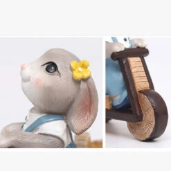 Bunny Riding Cycle Resin Succulent Pot 6 Bunny Riding Cycle Resin Succulent Pot -Cute Farms Shop bunny riding cycle 3