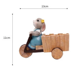 Bunny Riding Cycle Resin Succulent Pot 7 Bunny Riding Cycle Resin Succulent Pot -Cute Farms Shop bunny riding cycle 4
