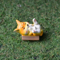 Miniature Dog Eating Bone – Adorable Resin Decor For Fairy Gardens