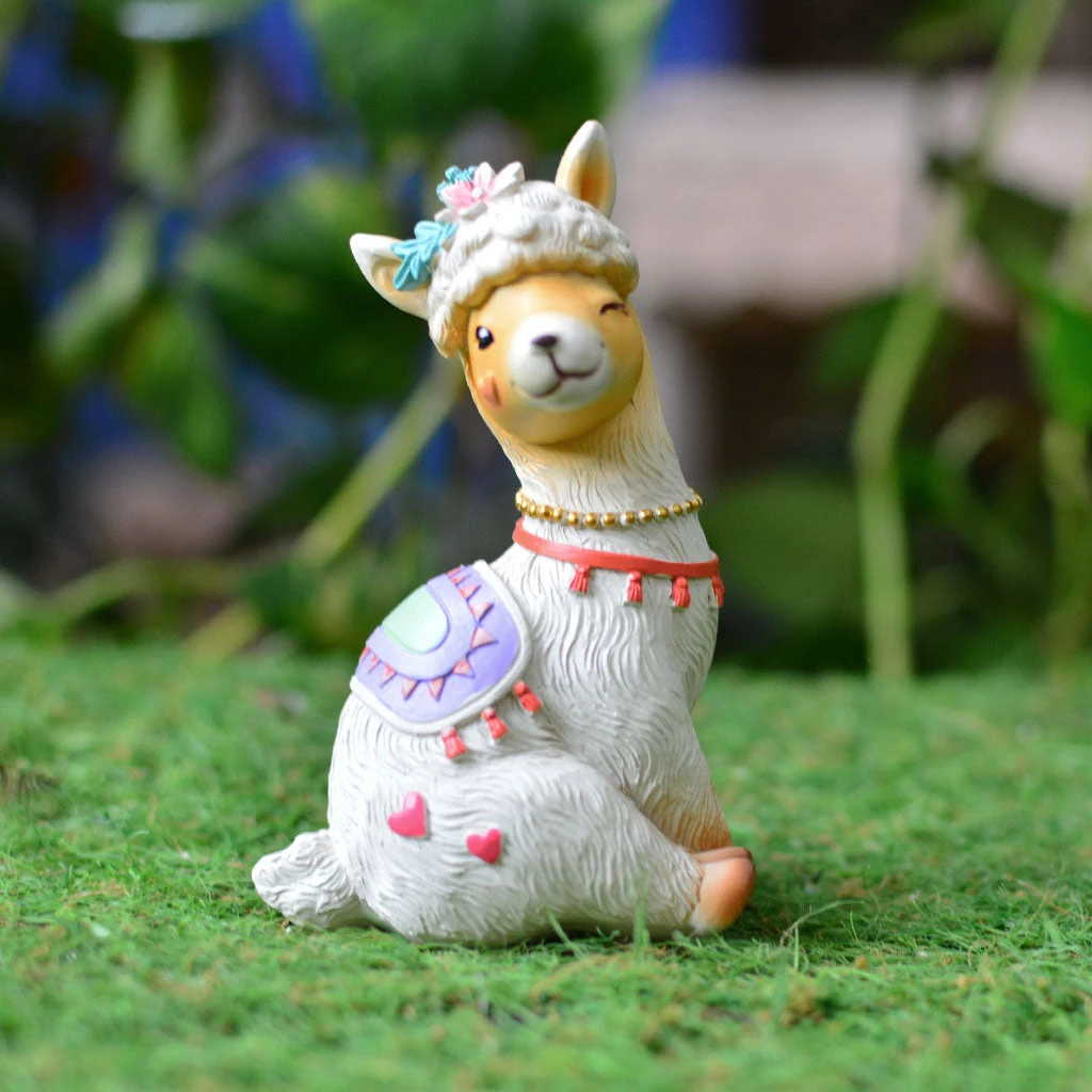 Miniature Cute Llama Sitting Decor 1 Miniature Cute Llama Sitting Decor