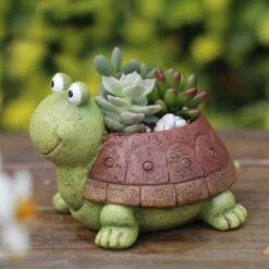 Cute Tortoise Resin Succulent Pot -Cute Farms Shop cute tortoise resin succulent pot 2