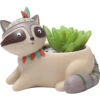 Cute Tribal Raccoon Succulent Pot -Cute Farms Shop cute tribal raccoon 2