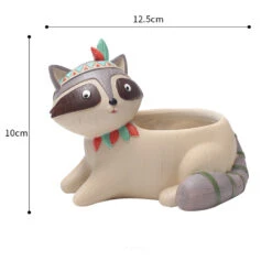 Cute Tribal Raccoon Succulent Pot 6 Cute Tribal Raccoon Succulent Pot -Cute Farms Shop cute tribal raccoon 4