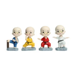 Miniature Karate Monk Set Of 4 Decor