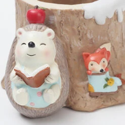 Fat Hedgehog Reading Stories Resin Succulent Pot 6 Fat Hedgehog Reading Stories Resin Succulent Pot -Cute Farms Shop fat hedgehog Reading Story 3