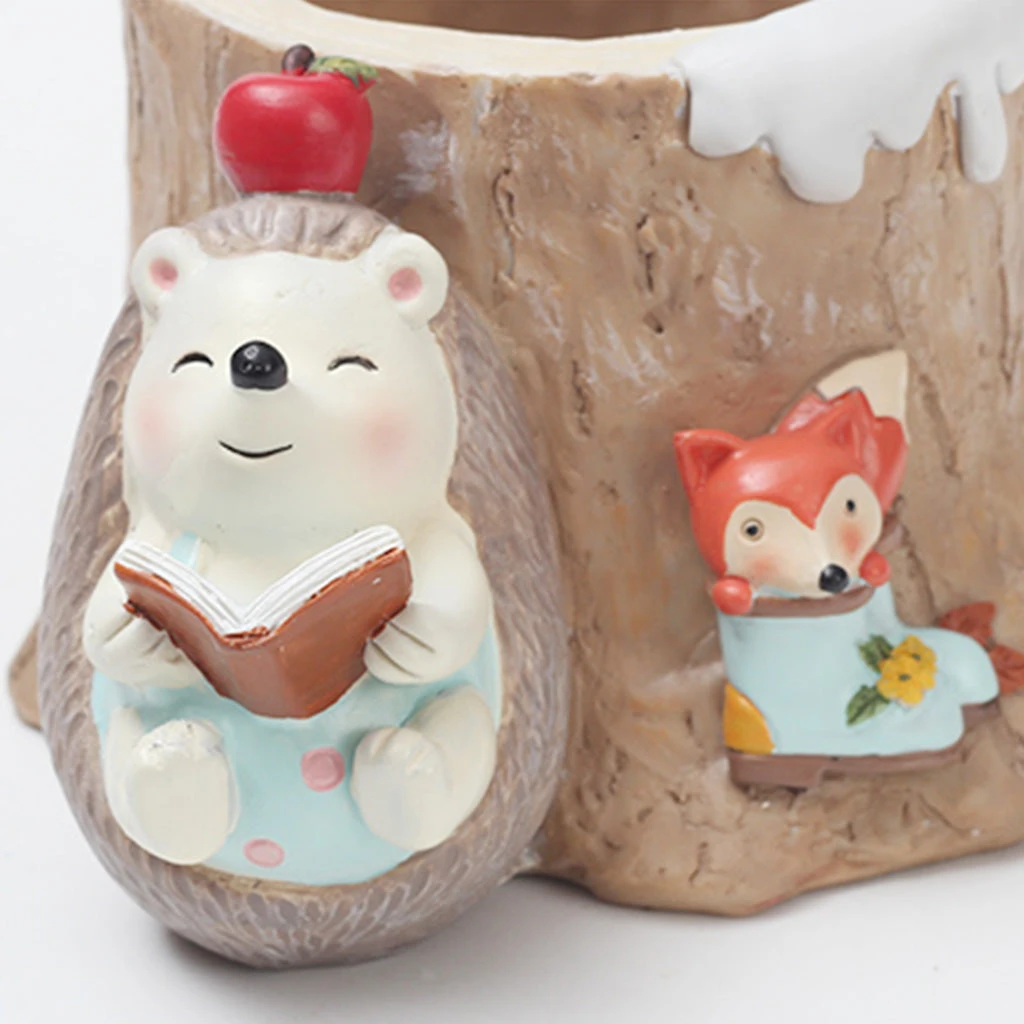 Fat Hedgehog Reading Stories Resin Succulent Pot 3 Fat Hedgehog Reading Stories Resin Succulent Pot - Image 3