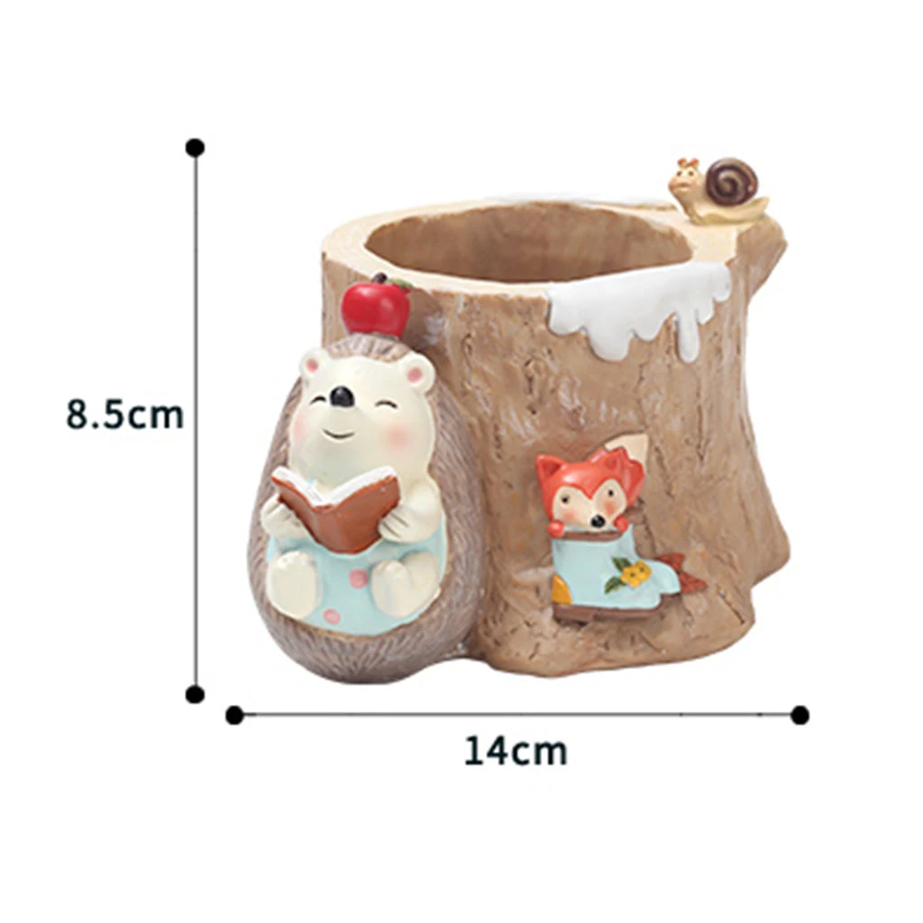 Fat Hedgehog Reading Stories Resin Succulent Pot 4 Fat Hedgehog Reading Stories Resin Succulent Pot - Image 4