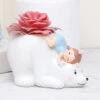 Cute Girl On Polar Bear Resin Succulent Pot -Cute Farms Shop girlonpolarbear 1