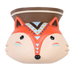 Hanging Tribal Fox Resin Succulent Pot -Cute Farms Shop hanging tribal fox 1