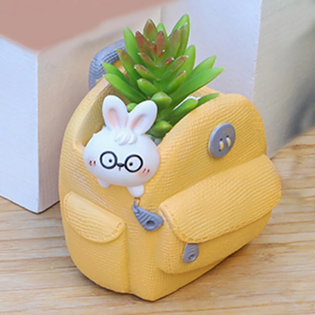 Rabbit Peeping Out From Bag Resin Succulent Pot 3 Rabbit Peeping Out From Bag Resin Succulent Pot - Image 3