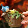 Watering Can With Bird Resin Succulent Pot -Cute Farms Shop resin can bird 1