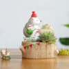 Christmas Hedgehog With Gift Resin Succulent Pot 10 Christmas Hedgehog With Gift Resin Succulent Pot -Cute Farms Shop resin christmas hedgehog 1