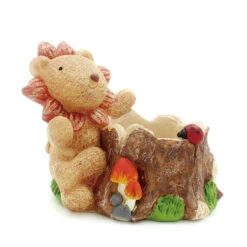 Cute Lion Resin Succulent Pot -Cute Farms Shop resin lion sitting 3