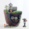 Vintage House Resin Succulent Pot -Cute Farms Shop vintage house resinpot 1