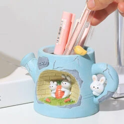Water Can With Rabbits Resin Succulent Pot 7 Water Can With Rabbits Resin Succulent Pot -Cute Farms Shop watercan rabbit 3